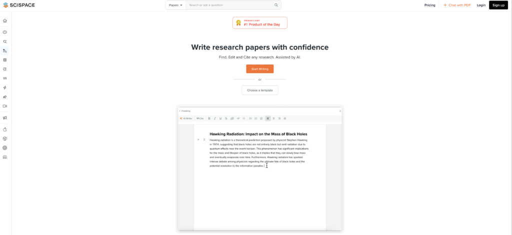 SciSpace AI research papers