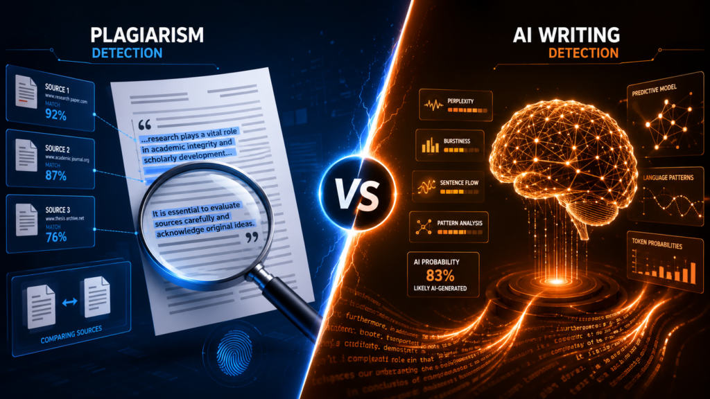 The Crucial Distinction: Plagiarism Detection vs. AI Writing Detection